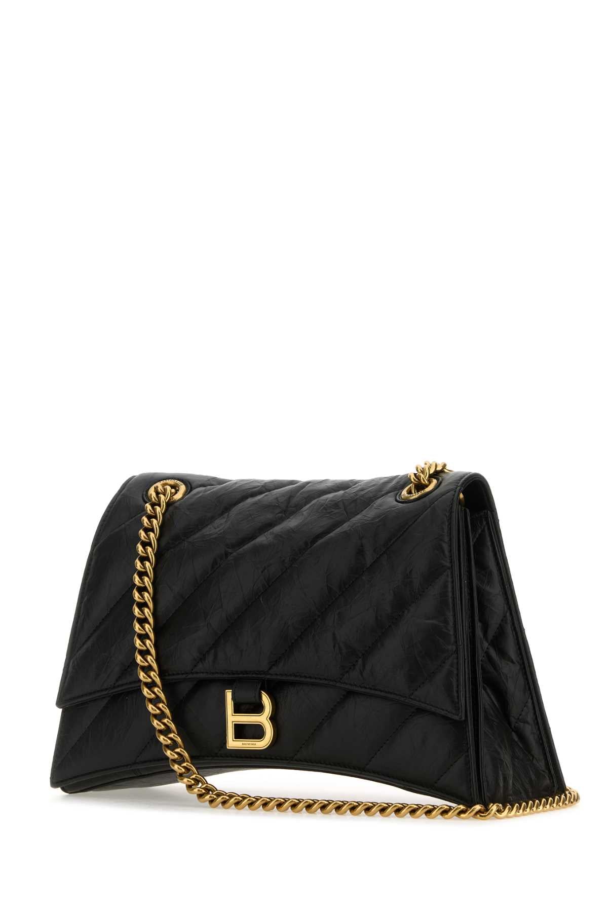 Balenciaga バレンシアガブラックレザーミディアムクラッシュショルダーバッグ - Image 2