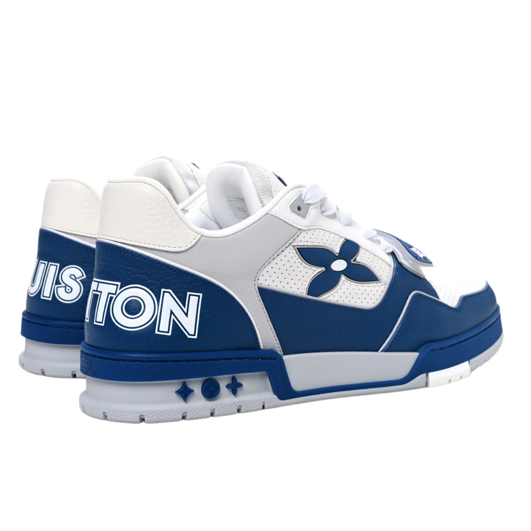 LOUIS VUITTON 'CALFSKIN MONOGRAM' WHITE BLUE TRAINER SNEAKER