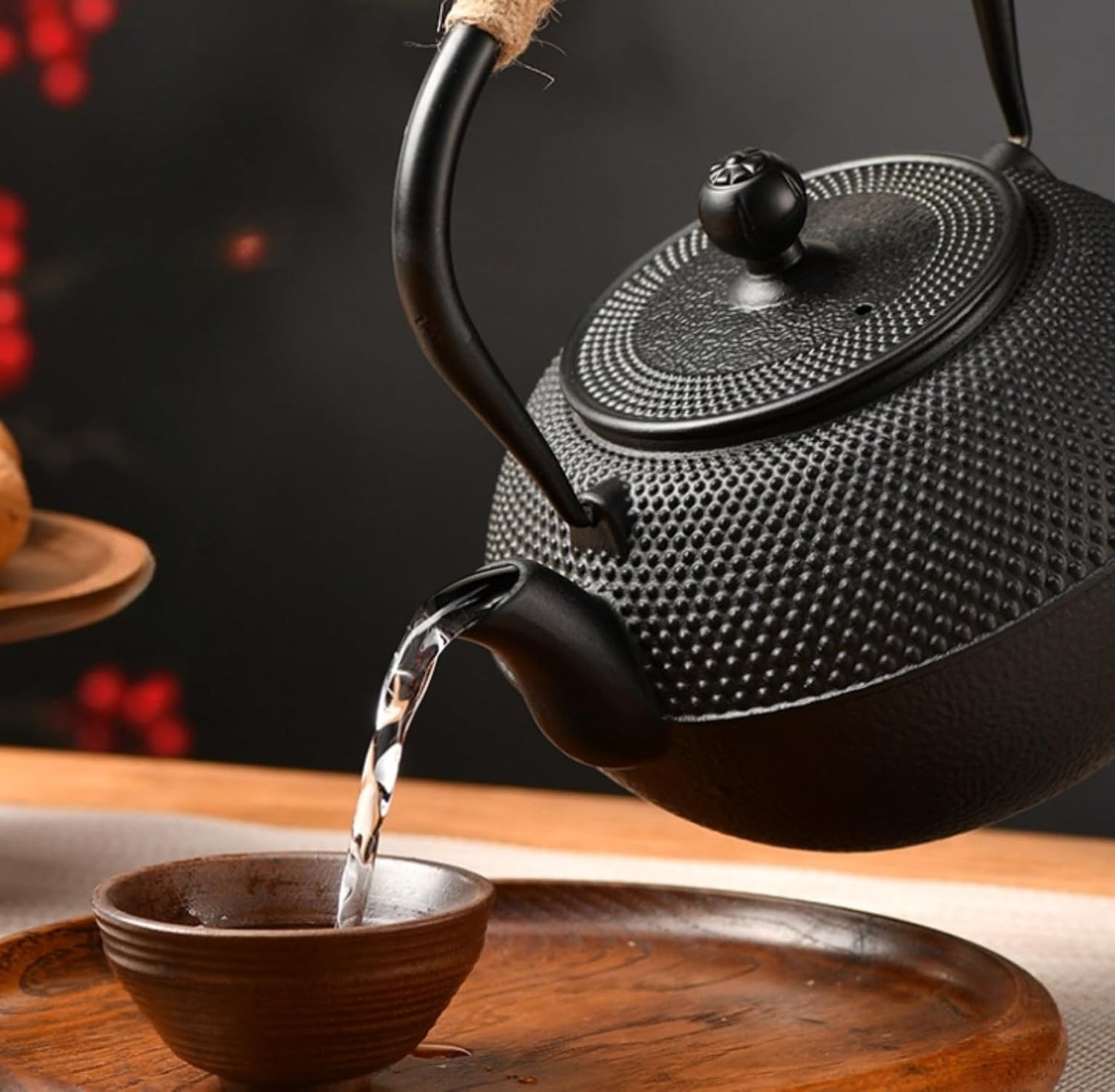 南部鉄器鉄瓶直火対応やかん鉄びん鉄器鋳物茶道道具鉄分補給伝統工芸品コンパクト急須ポット新築引っ越し母の日ギフトお祝い (1600ml,1)