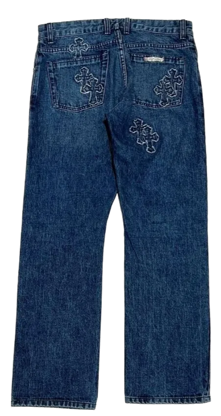 CHROME HEARTS '17 DENIM PATCH' JEANS