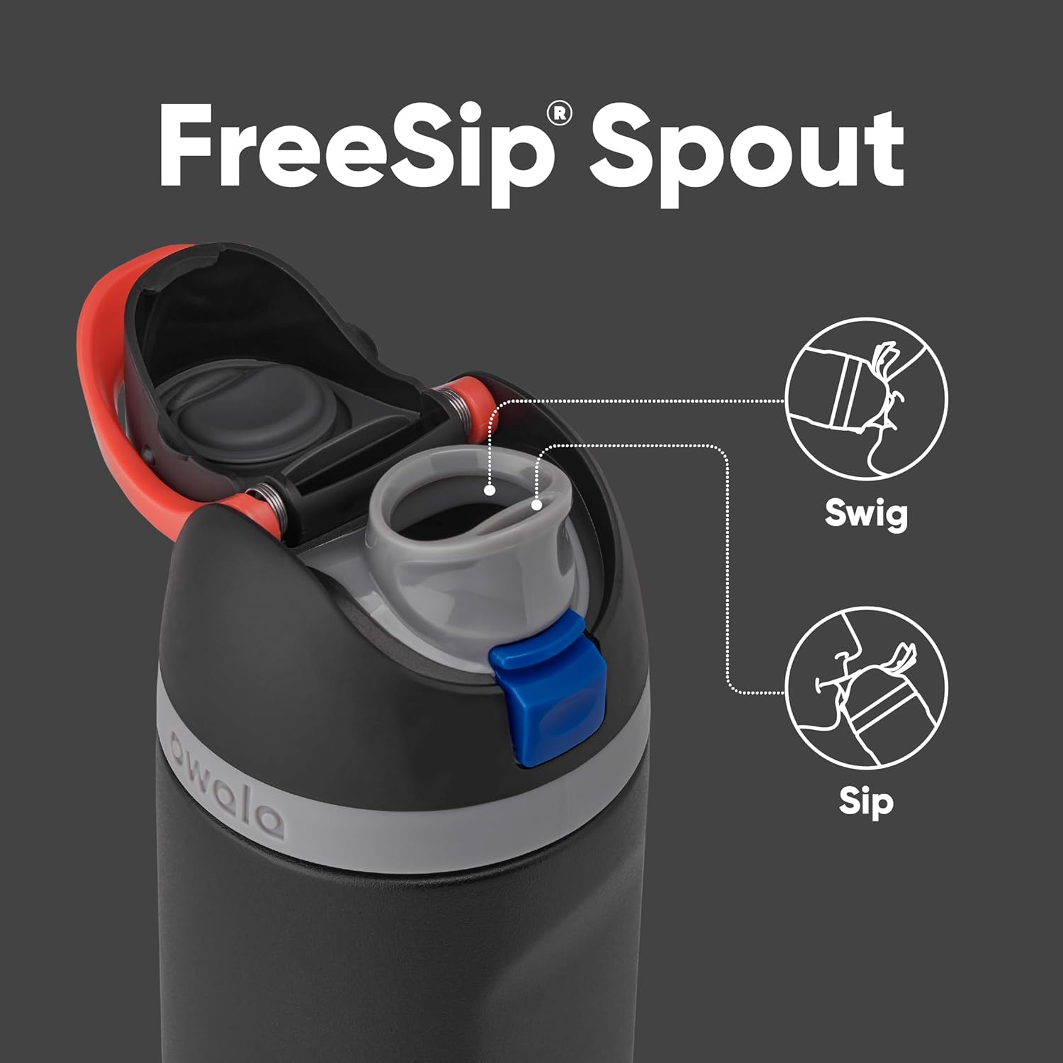 Owala Star Wars FreeSip - Botella de agua aislada de acero inoxidable con popote para deportes y viajes, sin BPA, 24 onzas, Darth Vader