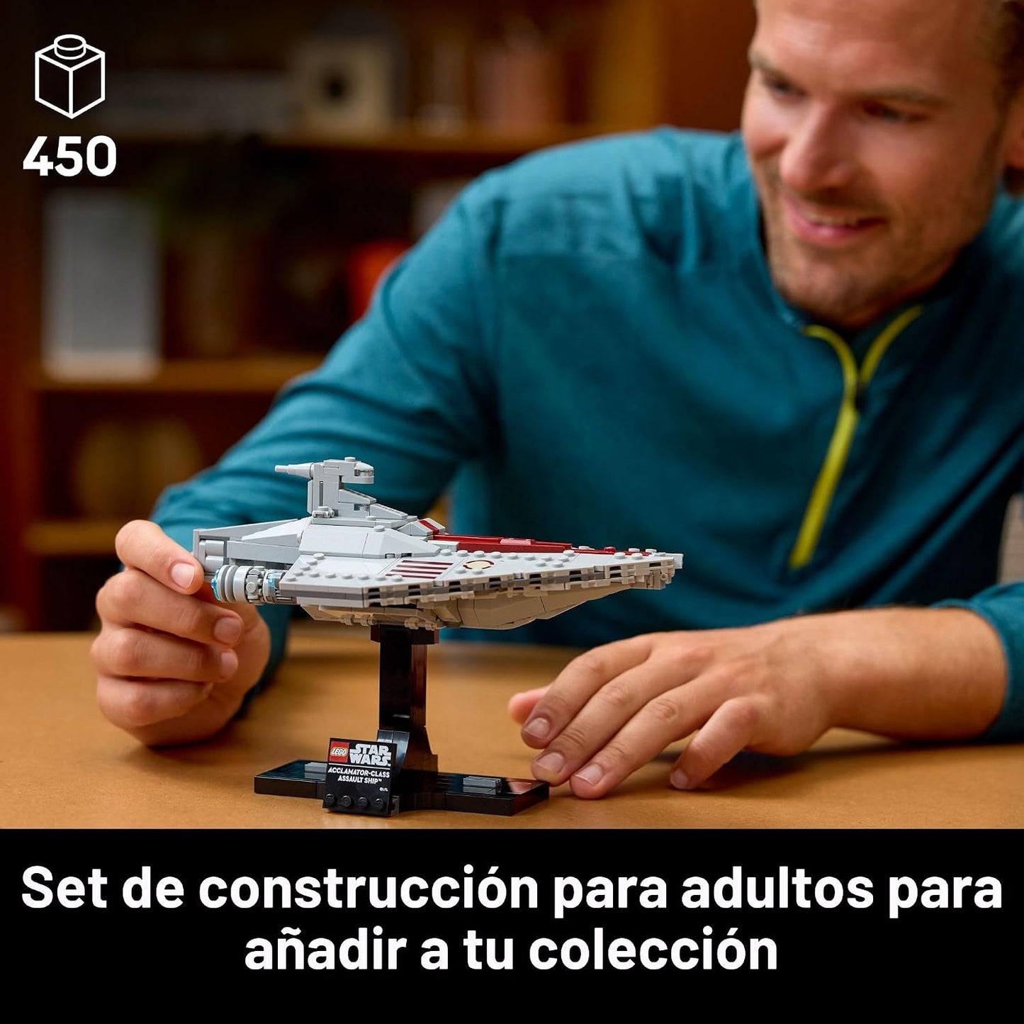 LEGO Star Wars Juego de construcción de nave de asalto clase Acclamator para adultos - Set de coleccionables de Star Wars con soporte de exhibición - Kit de construcción con 450 piezas - 75404