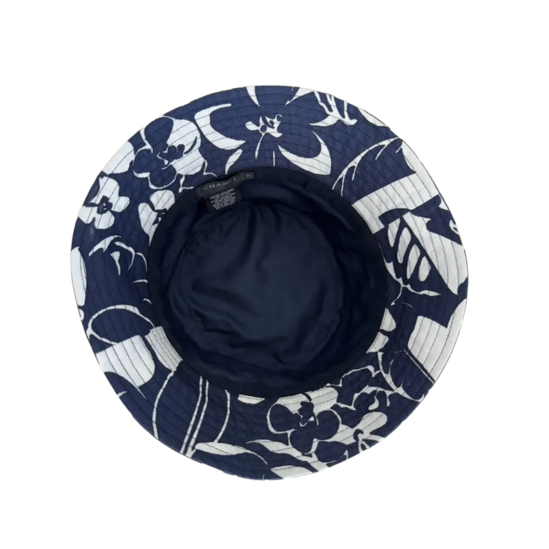 CHANEL 21M 'NAVY TROPICAL CC' BUCKET HAT