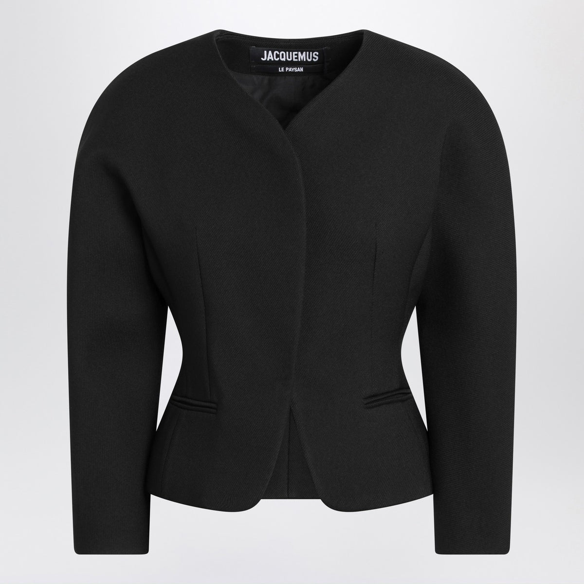 Jacquemus Jacquemus Black Ovalo Cropped Jacket - Image 2