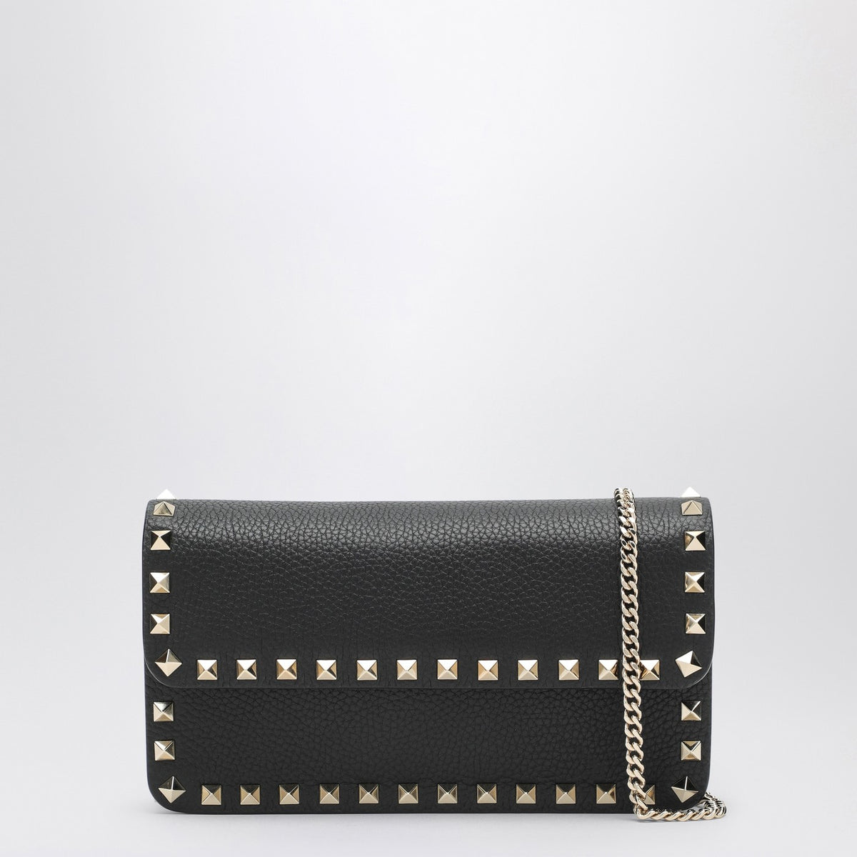 Valentino ブラックロックスタッドチェーン付きのバレンティーノガラヴァニポーチ - Image 2