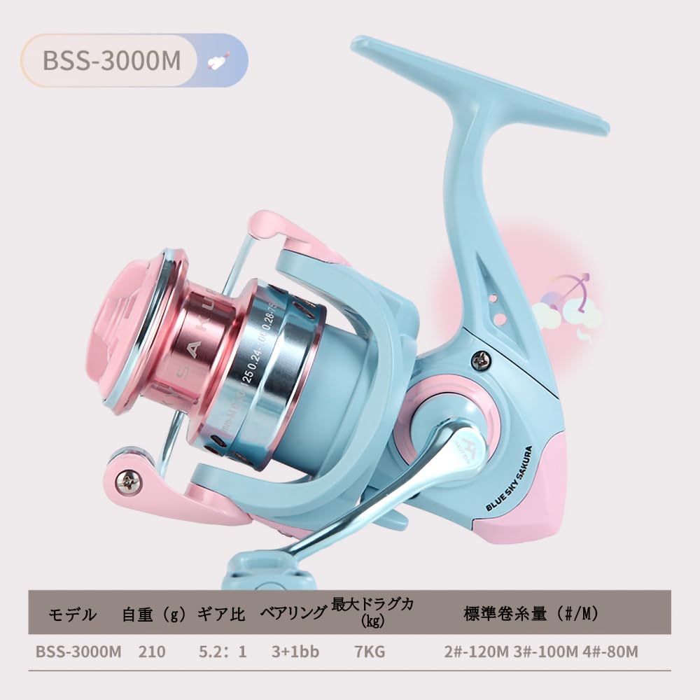 Spinning Reel, No. 3000, Fishing Equipment, Lightweight, Ice Fishing, Freshwater Fishing, Saltwater Fishing, Aging, Wakeon, 3+1BB, 5.2:1 Gear Ratio, Left and Right Interchangeable Handle, Durable