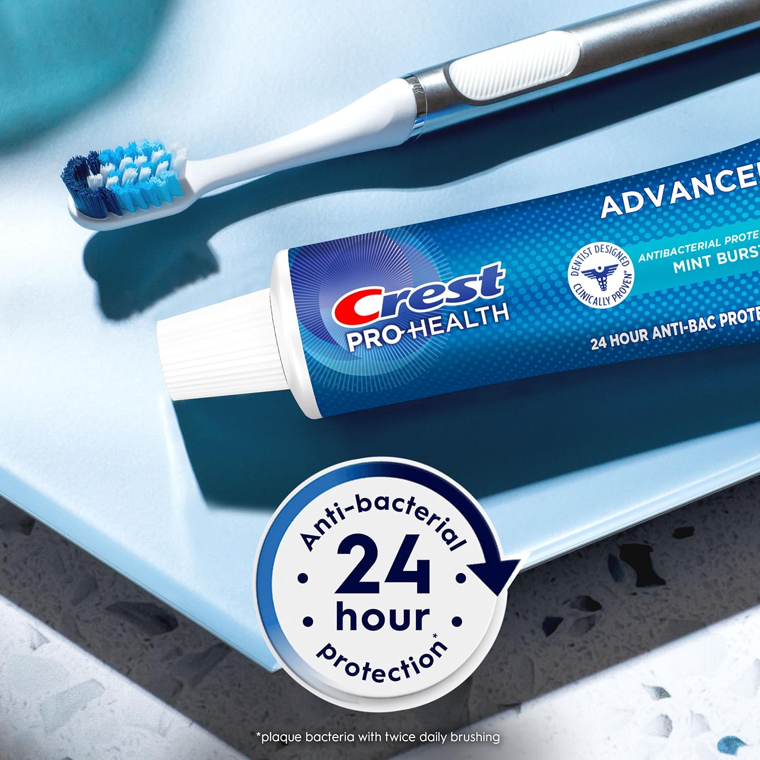 Crest Pro-Health Pasta dental con protección antibacteriana avanzada - Paquete de 4, tubos de 5 onzas