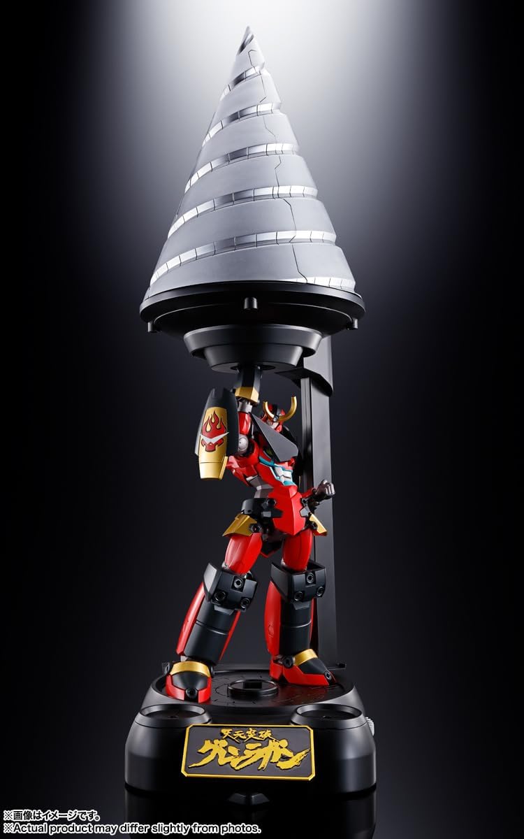 TAMASHII NATIONS Soul of Chogokin Tengen Toppa Gurren Lagann GX-107 Complete Transformation and Combination Gurren Lagann & Great Rotation Giga Drill Set Approx. 7.1 inches (180 mm); PVC & ABS