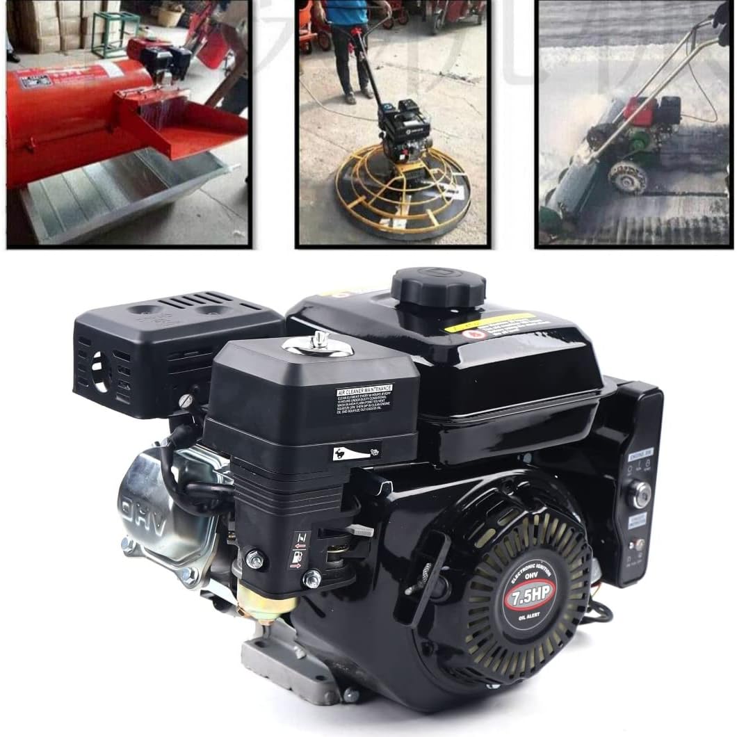 7.5HP 210CC Go Kart Gas Engine Electric Start Gas Powered 4-Stroke OHV Gasoline Motor Gas Powered Pressure Washer Log Splitter Trailer Car Wash Roto Tiller Water/Trash Transfer Multi-Use