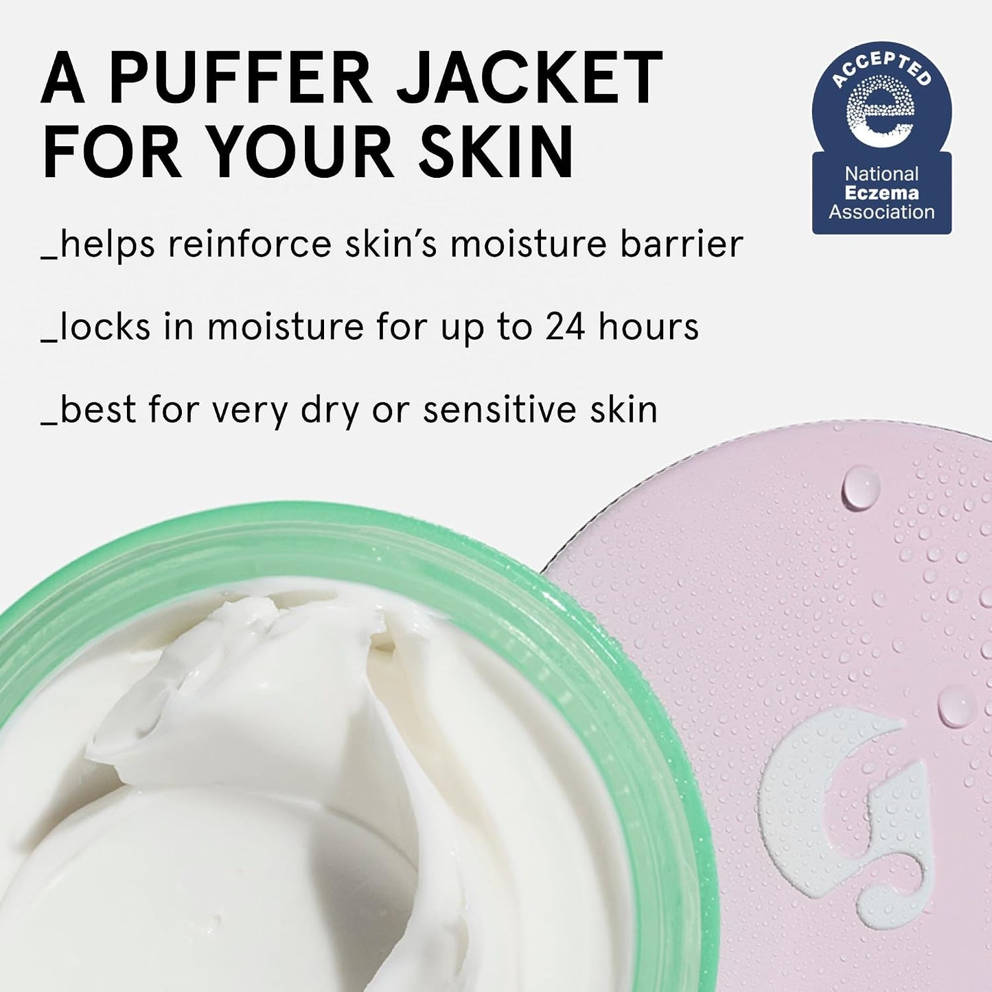 Glossier After Baume - Moisture Barrier Recovery Cream & Face Moisturizer for Dry Skin + Babassu Oil & Plant-Based Lipids - Soothing Sensitive Recovery, Fragrance Free, Vegan, 1.6 fl oz