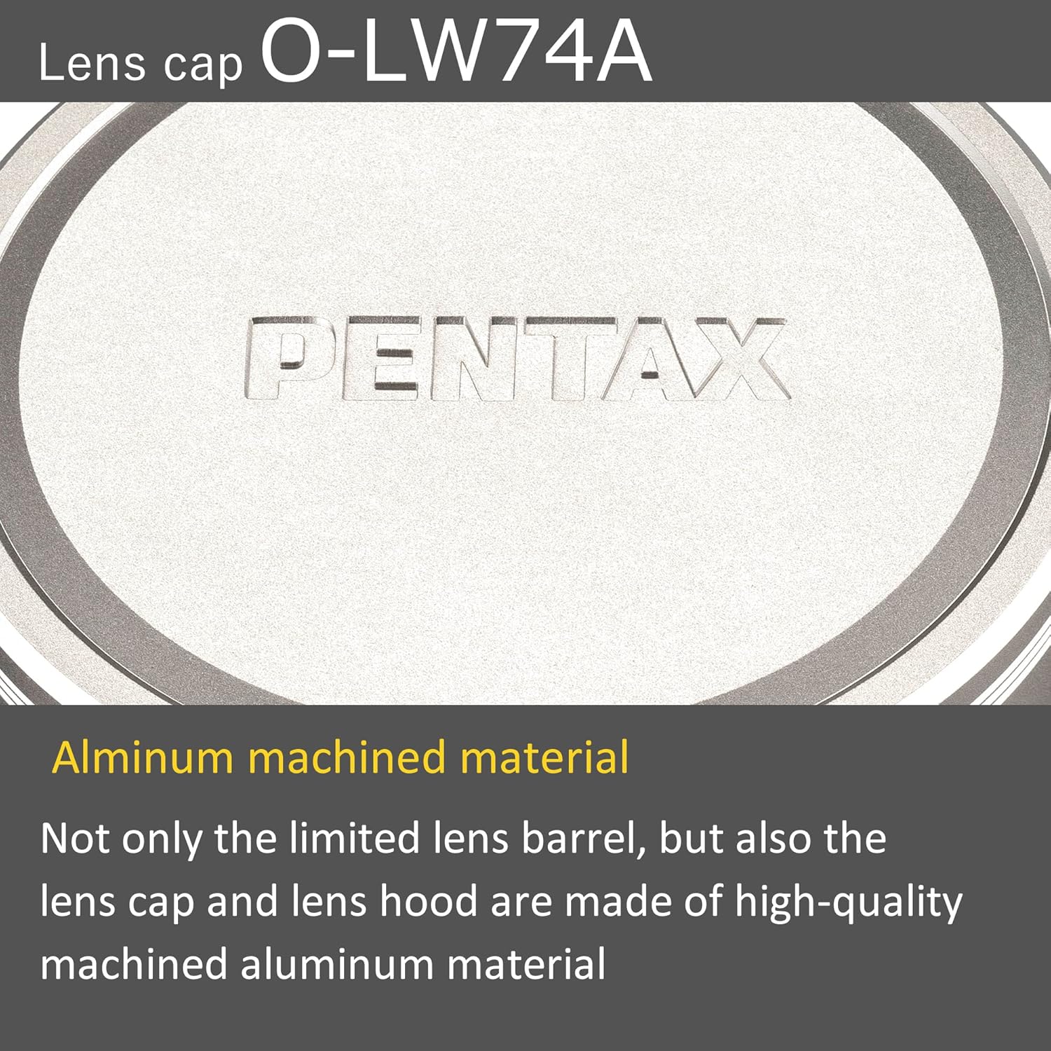 PENTAX Lens Cap O-LW74A Silver Aluminum Lens Cap [HD PENTAX-D FA 21mmF2.4ED Limited DC WR Silver Metal Lens Cap Silver] [Lens Protective Cap] 38445