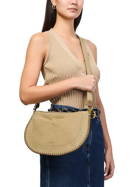 ISABEL MARANT Oskan Soft Zip shoulder bag in suede with braided edges - Image 2
