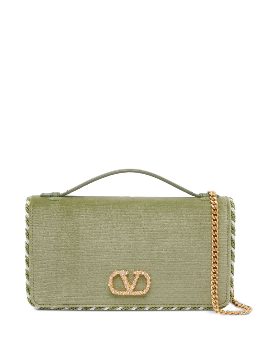 Valentino ヴァレンティノ ガラヴァーニ V ロゴ シグネチャー ベルベット ウォレット チェーン - Image 2