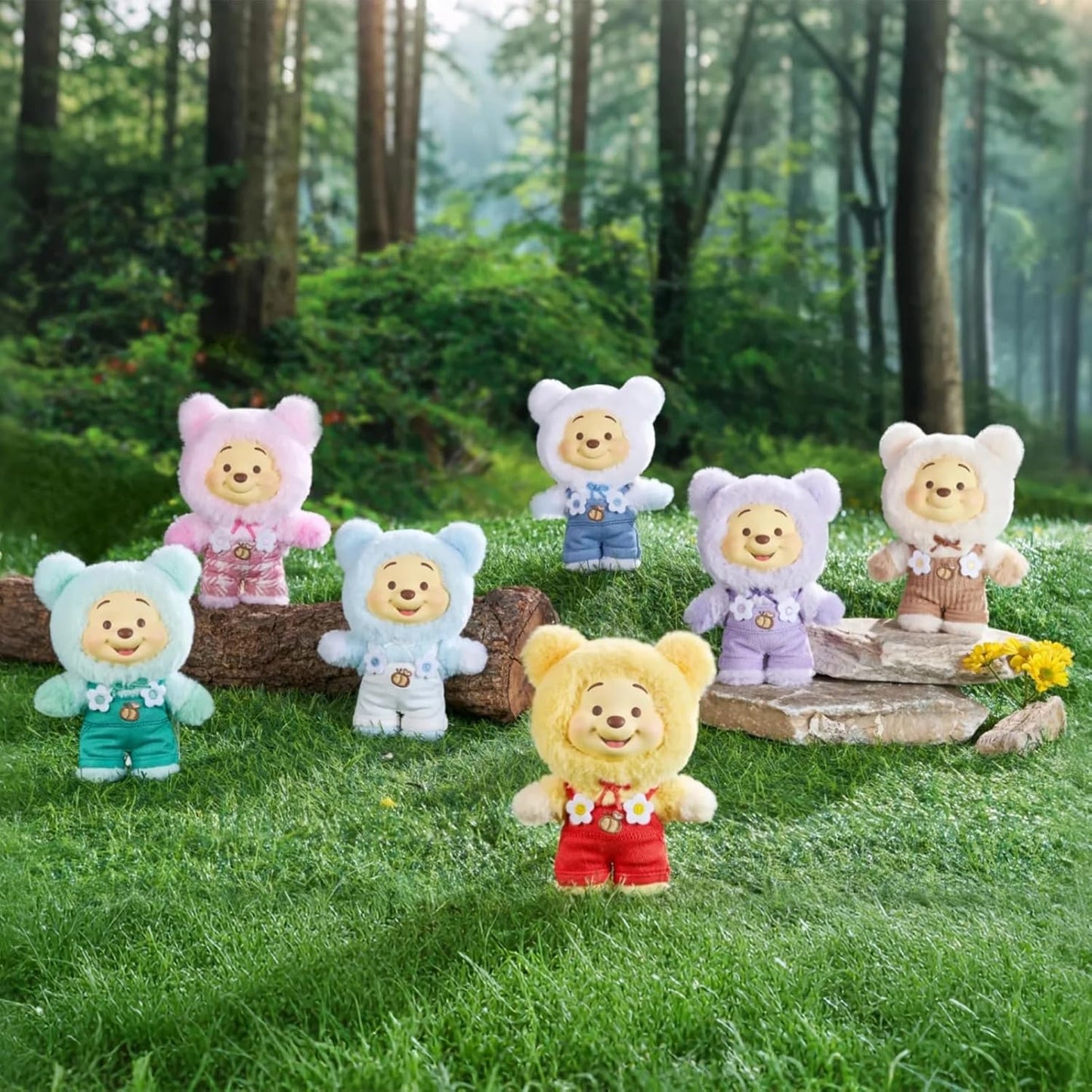 TOP TOY Disney Pooh Plush Toy Series [1 Piece] Gacha Gacha Blind Box Figure Plastic Model Premium Soft Vinyl Birthday Present for Disney Character Collectors