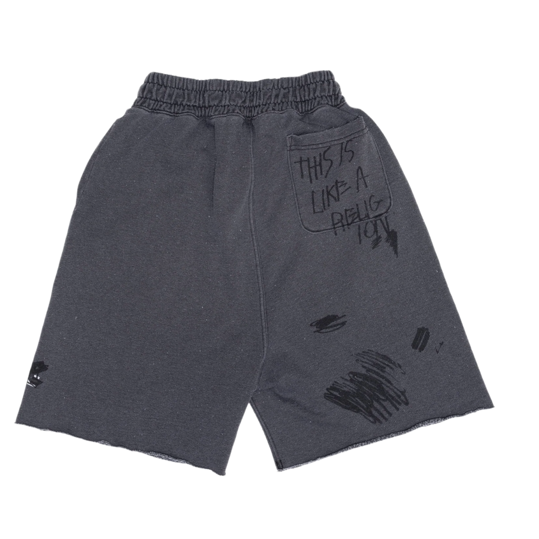 PALY 'CARRYING THE MESSAGE' DARK GREY SWEAT SHORTS