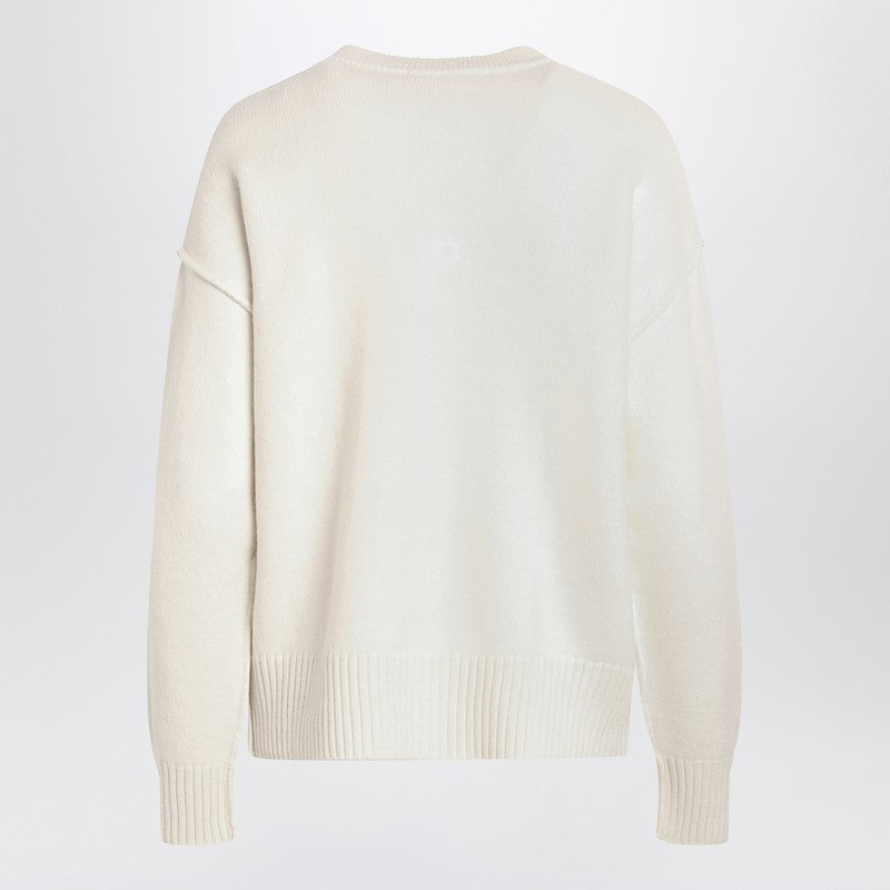 Ami Paris White Wool Cardigan Ami De Coeur - Image 2