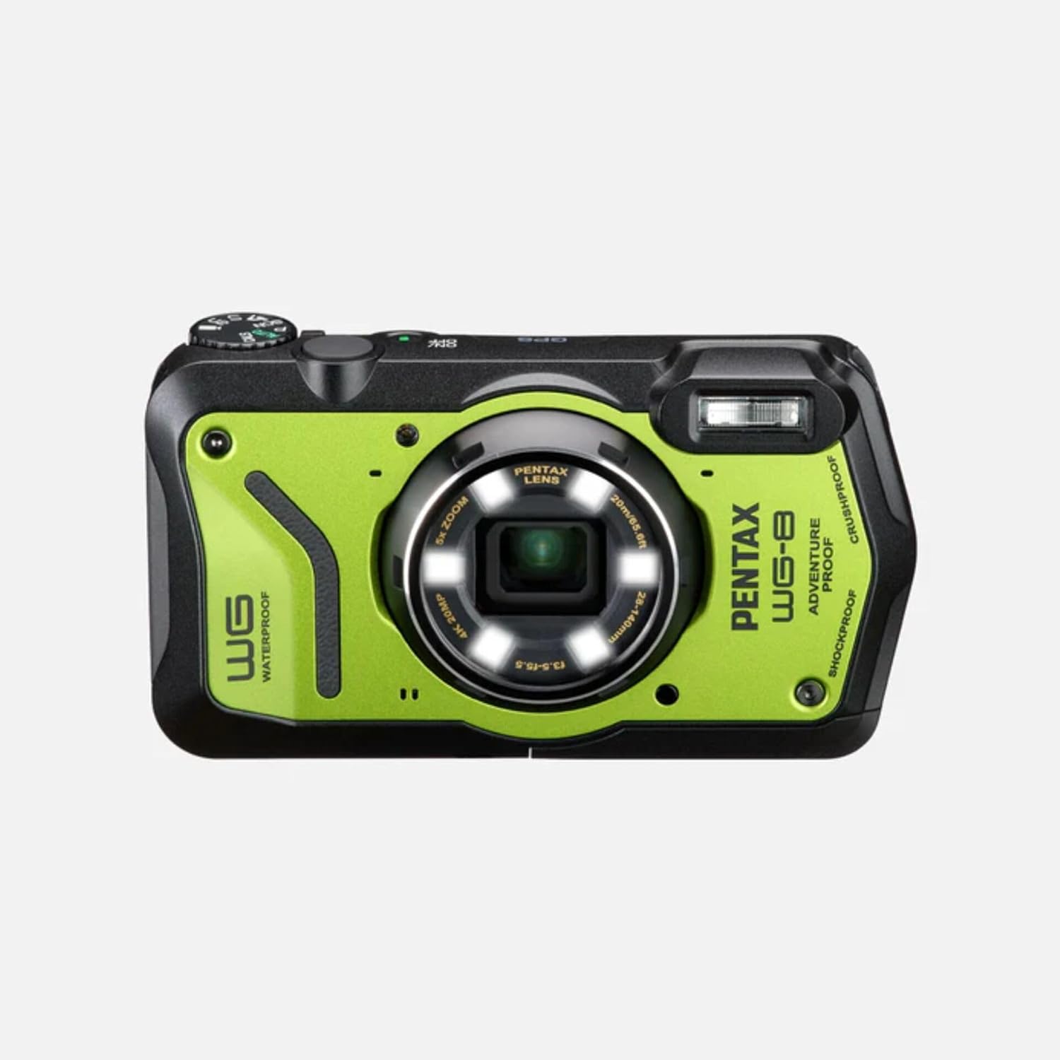 PENTAX WG-8 Green All-Weather Adventure Camera with Waterproof, Dustproof, Shockproof, Multi-Application Ring Light, Macro Shooting and Webcam Function
