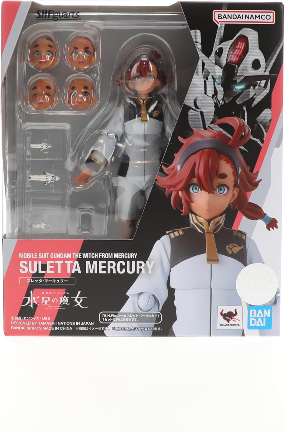 TAMASHII NATIONS S.H. Figuarts Mobile Suit Gundam: The Witch from Mercury Slretta Mercury Approx. 5.5 inches (140 mm), PVC & ABS, Pre-painted Articulated Action Figure