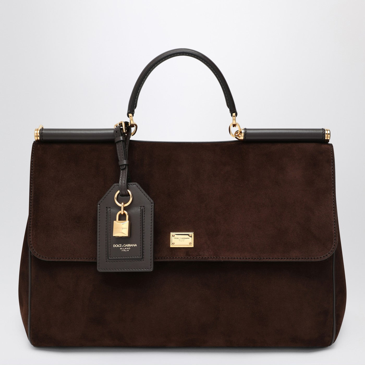 Dolce  Gabbana ドルチェ＆ガッバーナエボニーブラウンスエード大きなバッグ私のシチリア - Image 2