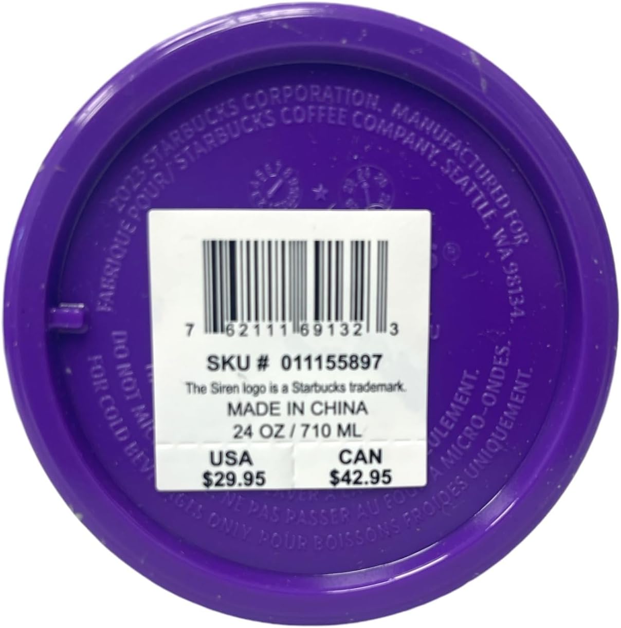 Starbucks Vaso de Halloween de edición limitada, color morado psicópata que brilla en la oscuridad