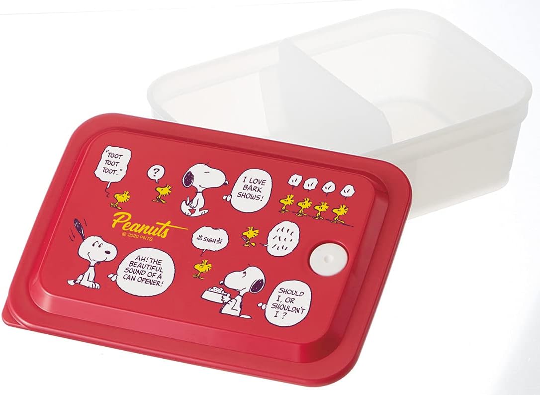 Skater PAS6AG-A Antibacterial Soft Serving Bento Box, 20.3 fl oz (600 ml), Gasket, Integrated Air Valve Included, 1-Tier Snoopy Peanuts