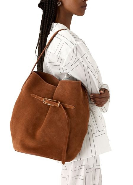 LIFFNER Large belted bucket bag in suede - Image 2
