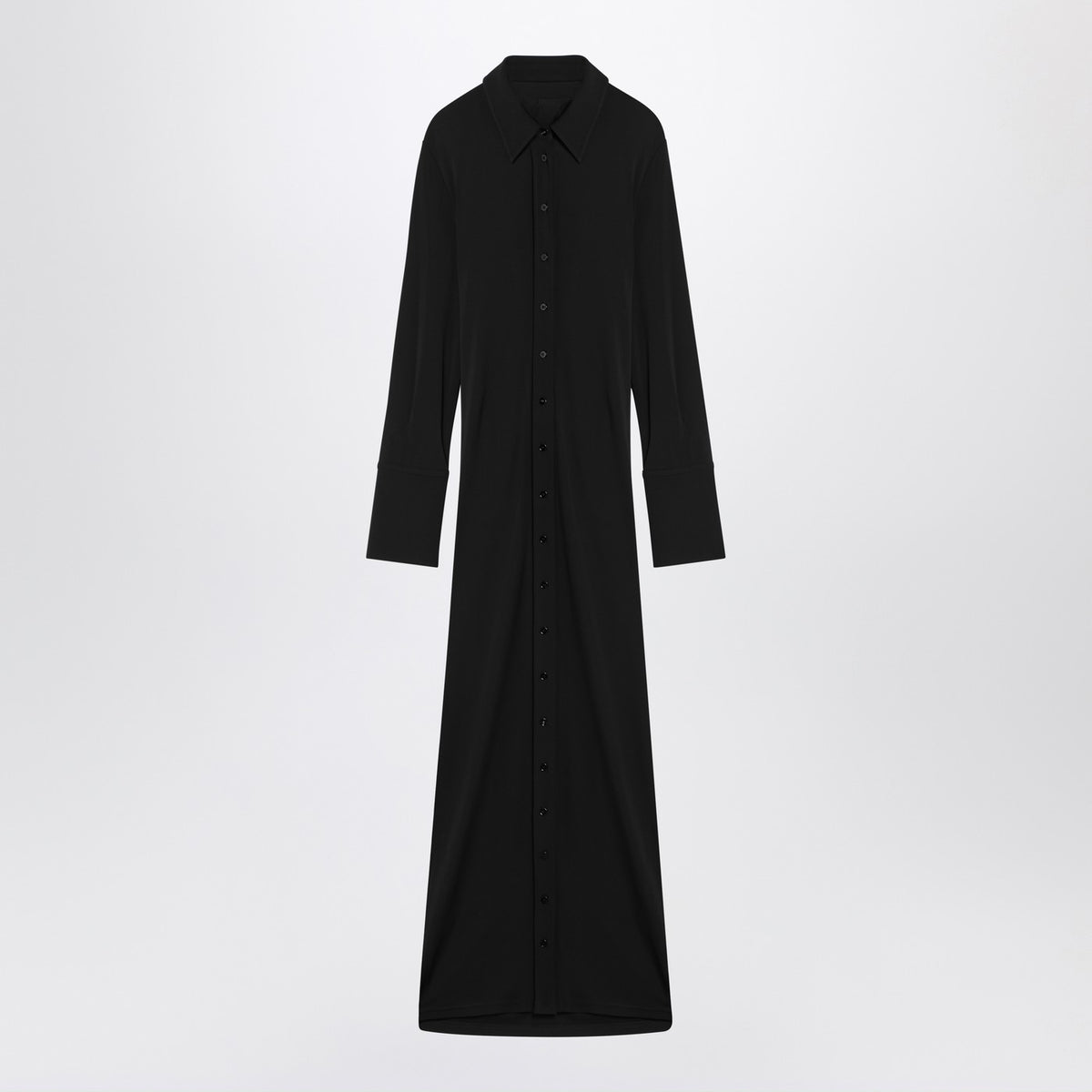 Sportmax Viscose JerseyのSportMaxブラックシャツドレス - Image 2