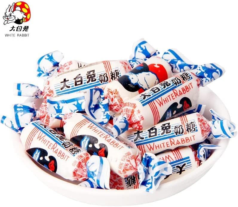 Shanghai Specialty Shanghai Souvenir, Dai Bai Sugar, Milk Sugar, Dairy Sugar, 17.6 oz (500 g), Shanghai Specialty Shanghai Souvenir, Chinese Dim Sum, Milk Candy, Large White Rabbit Caramel Der Too