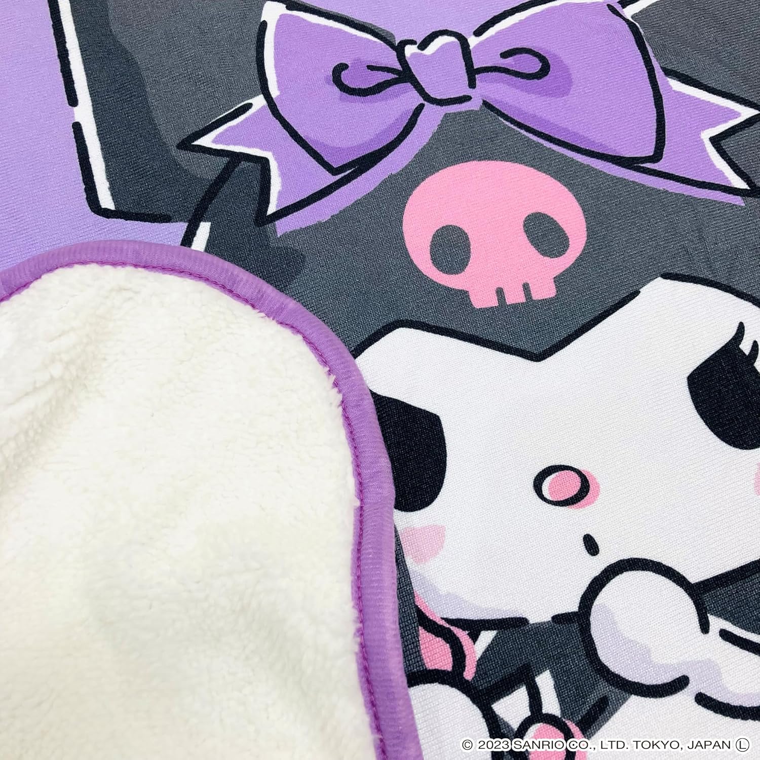 MORIPiLO Sanrio Characters Kuromi Throw Blanket (Soft Sheep Boa Throw), Purple, 27.6 x 39.4 inches (70 x 100 cm), Blanket, Goods, Warm, Cute, Summer, Winter, Cold Protection, Morishita Pillow