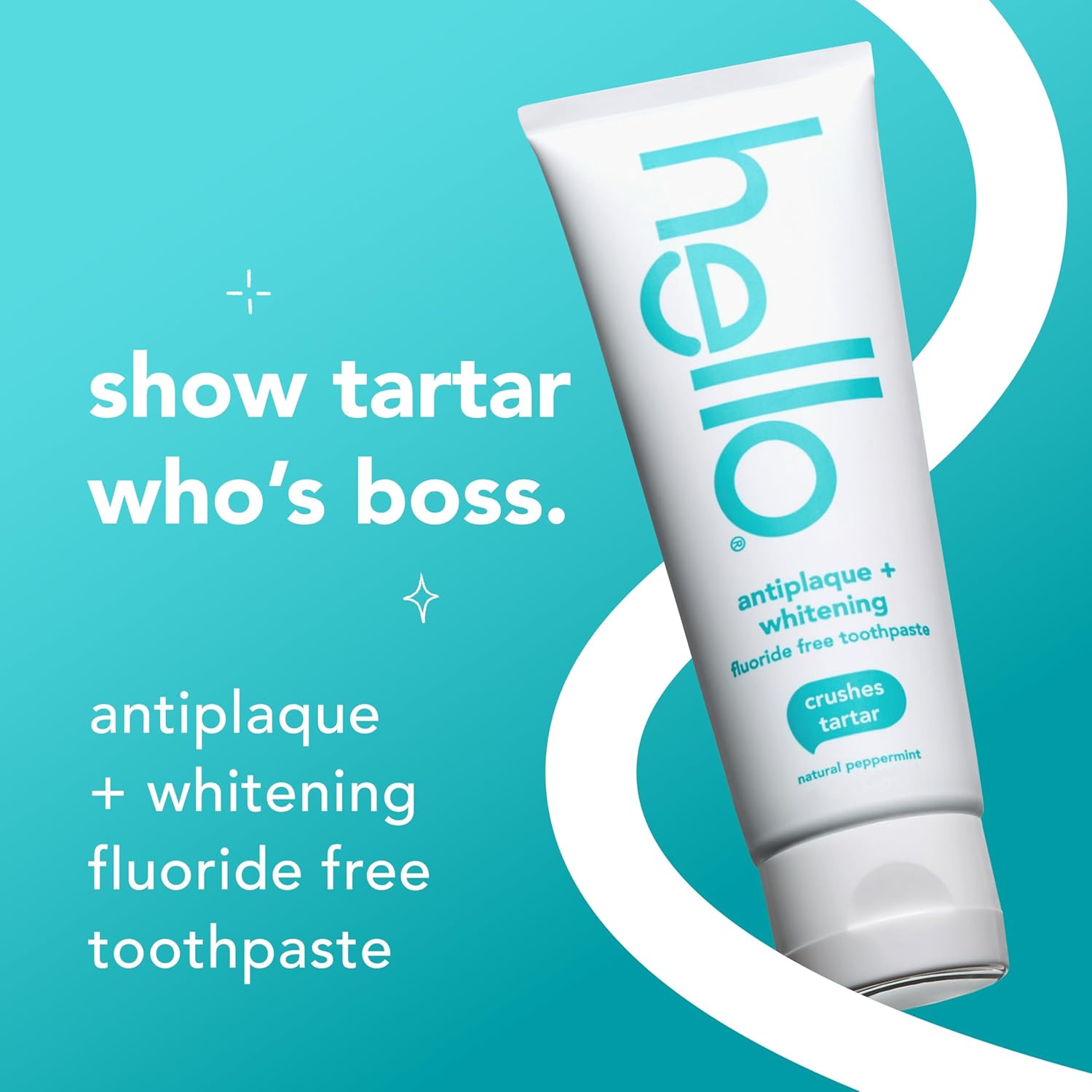 Hello Pasta de dientes antiplaca y blanqueadora sin flúor, tubo de 5 onzas, pasta de dientes blanqueadora con sabor natural a menta y aceite de árbol de té, aplasta el sarro y ayuda a eliminar las