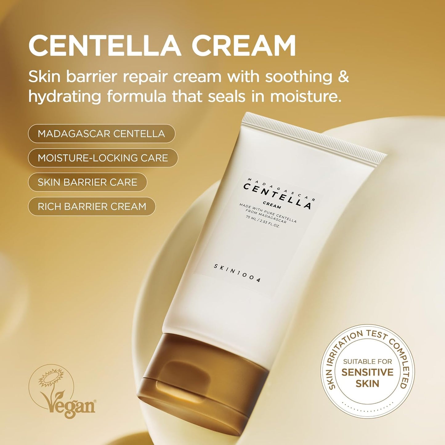 SKIN1004 Madagascar Centella Cream / SKIN1004 Madagascar Centella Cream 2.53 fl.oz Organic Ingredients Moisturizing Brightening