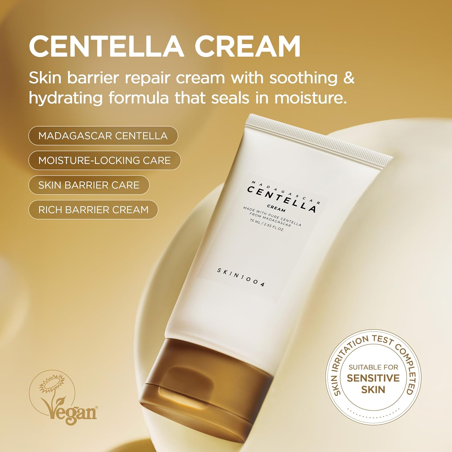 SKIN1004 Madagascar Centella Cream / SKIN1004 Madagascar Centella Cream 2.53 fl.oz Organic Ingredients Moisturizing Brightening