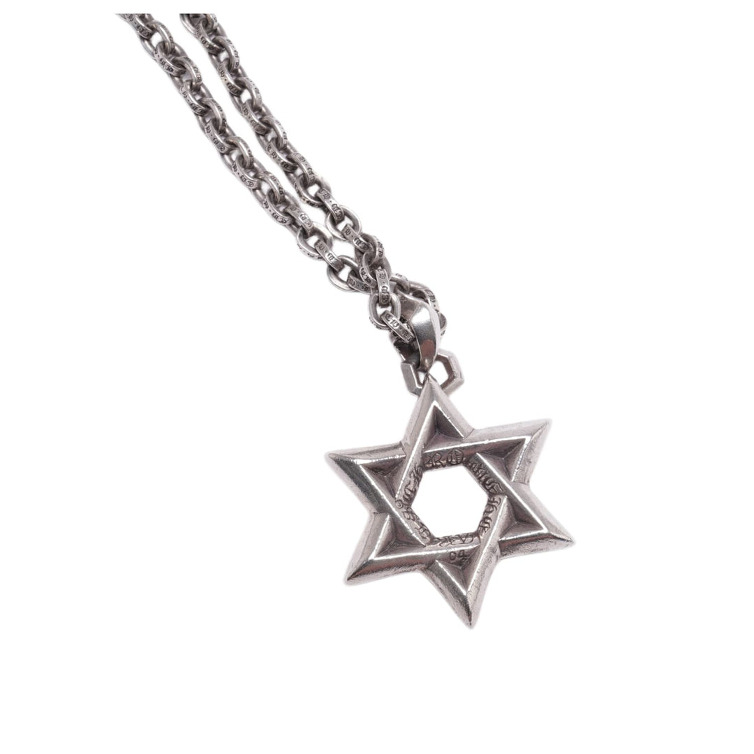 CHROME HEARTS 'BIG DAGGER STAR OF DAVID' PAPER CHAIN NECKLACE