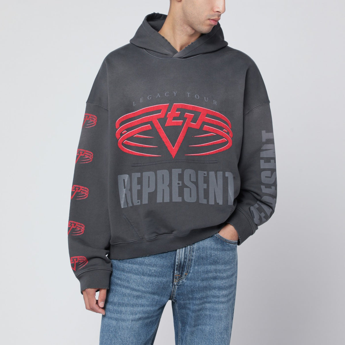 Represent Represent リバーシブル リビング レガシー ツアー スウェットシャツ、グレー - Image 2