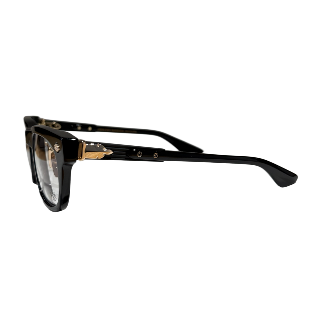 CHROME HEARTS 'BAGGINS-A' BLACK/GOLD GLASSES