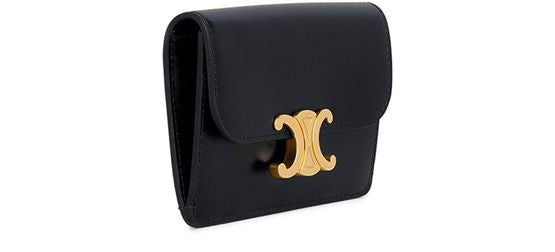 CELINE Card holder with flap Triomphe in shiny calfskin - Image 2