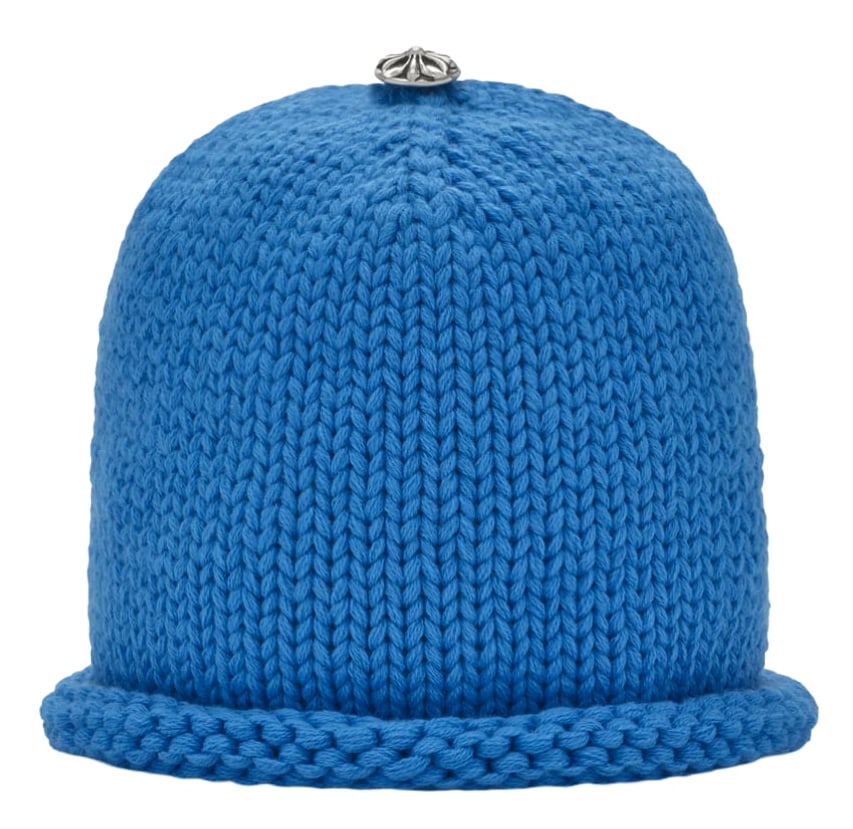 CHROME HEARTS 'BLUE' PURPLE CROSS PATCH KNIT BEANIE