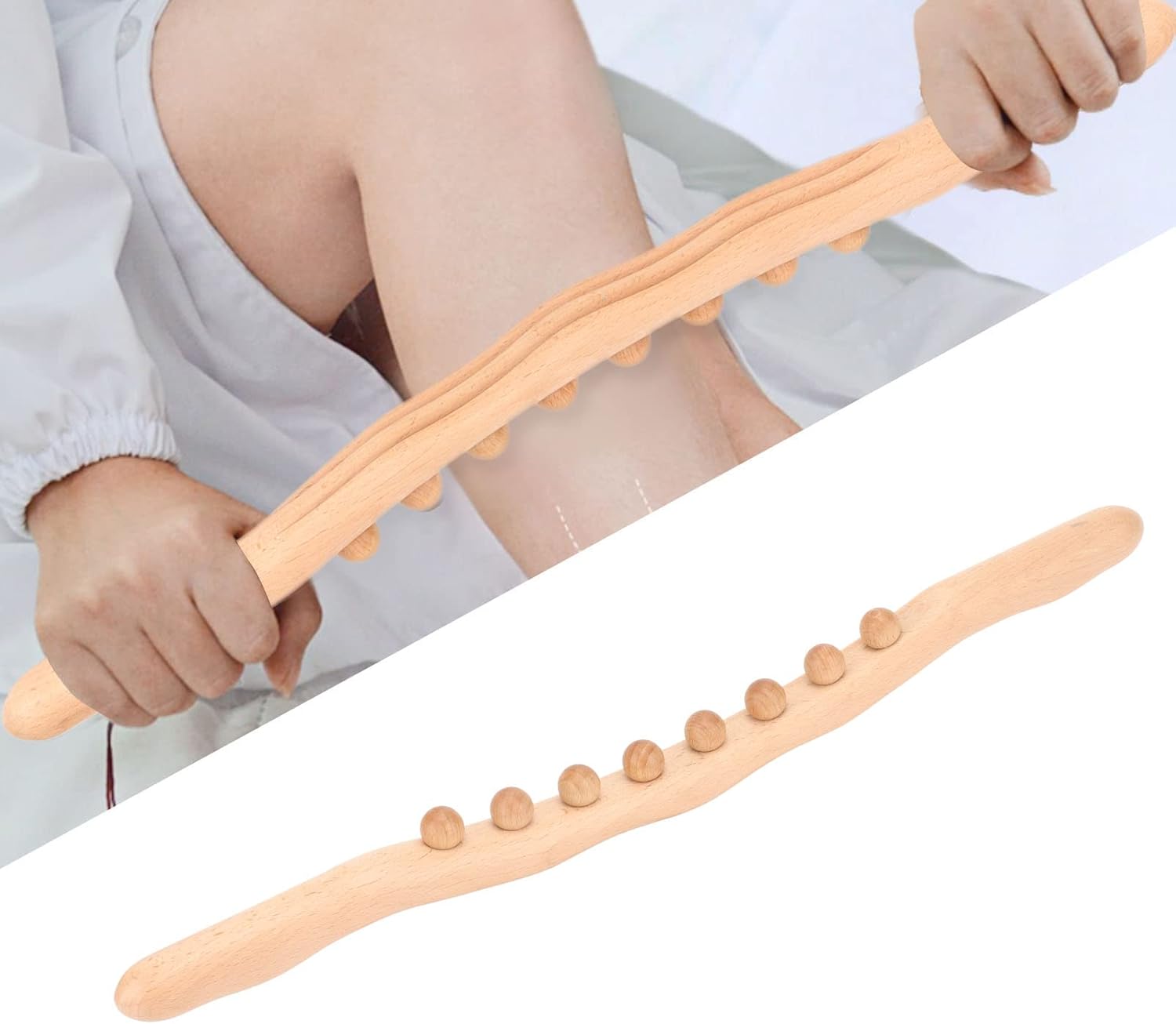 Stroller Pain Relief Mellow Massage Guasha Stick Hand Held Wooden Neck Log