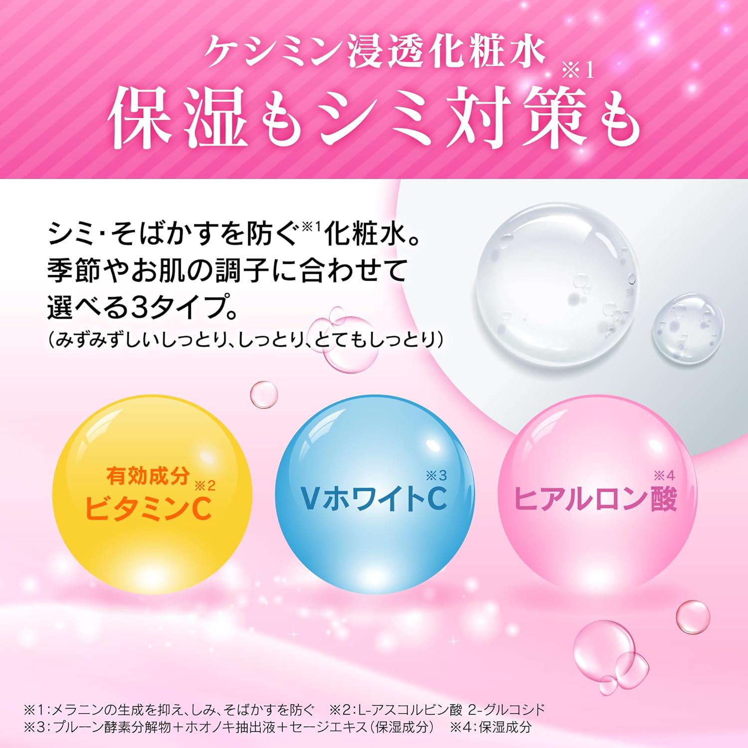 [Official] Keshimin Penetrating Lotion, Moist & Moist and Moist Refill, Formulated with Vitamin C Derivatives and V White C, For Prevention of Freckles, Keshimin [Kobayashi Pharmaceutical] Quasi-Drug
