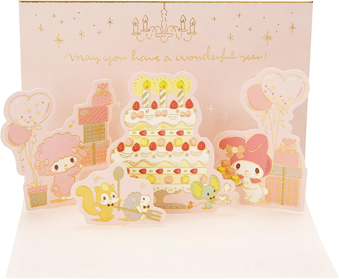 Sanrio 733792 My Melody Message Card, Cake and Party Greeting Card, International Shipping Available, BD139-3