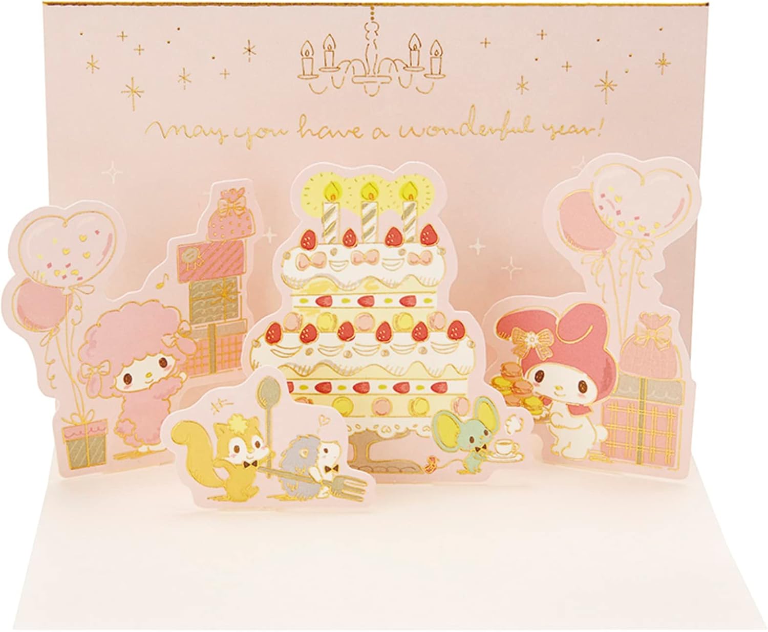 Sanrio 733792 My Melody Message Card, Cake and Party Greeting Card, International Shipping Available, BD139-3