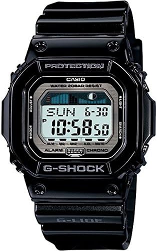 G-SHOCK G-Lide 20ATM Waterproof Digital Tide Graph Sport Plastic Belt Watch for Men Unisex (GLX-5600-1JF GLX-5600-7JF) (GLX-5600-1JF(Black))