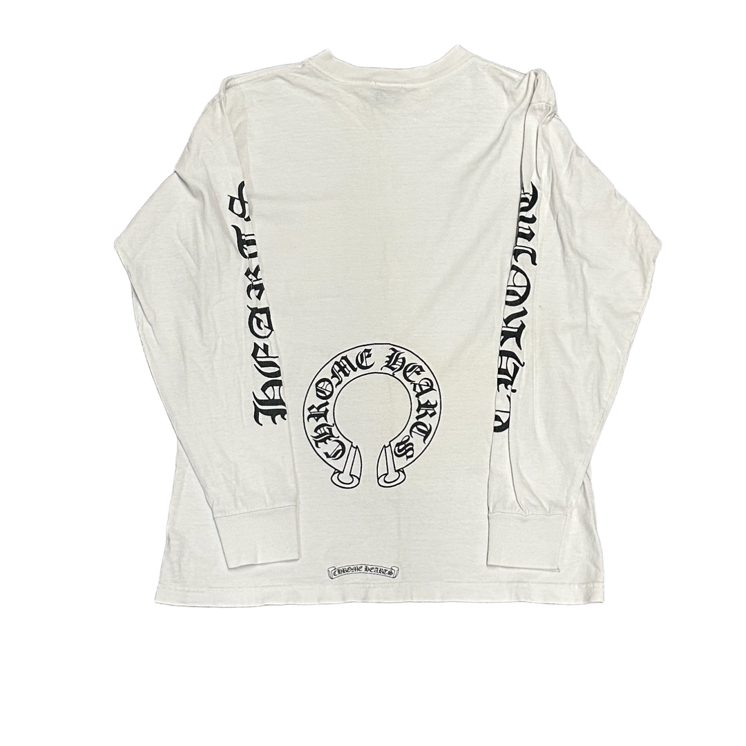 CHROME HEARTS 'WHITE' VINTAGE HORSESHOE LONGSLEEVE TEE