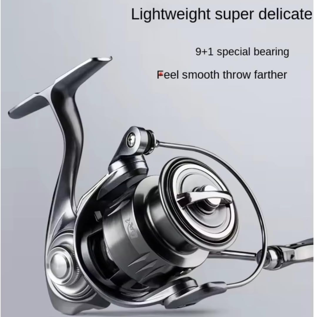 Fi's+7 Spinning Reel, 1000, 1500, 2000, Variety, Lightweight, 4.7 oz (136 g), Bearings, 9 + 1, Gear Ratio, 5.2:1, Drag, 8.8 lbs (4 kg), Jigging, Mebarling, Stream, Light Game