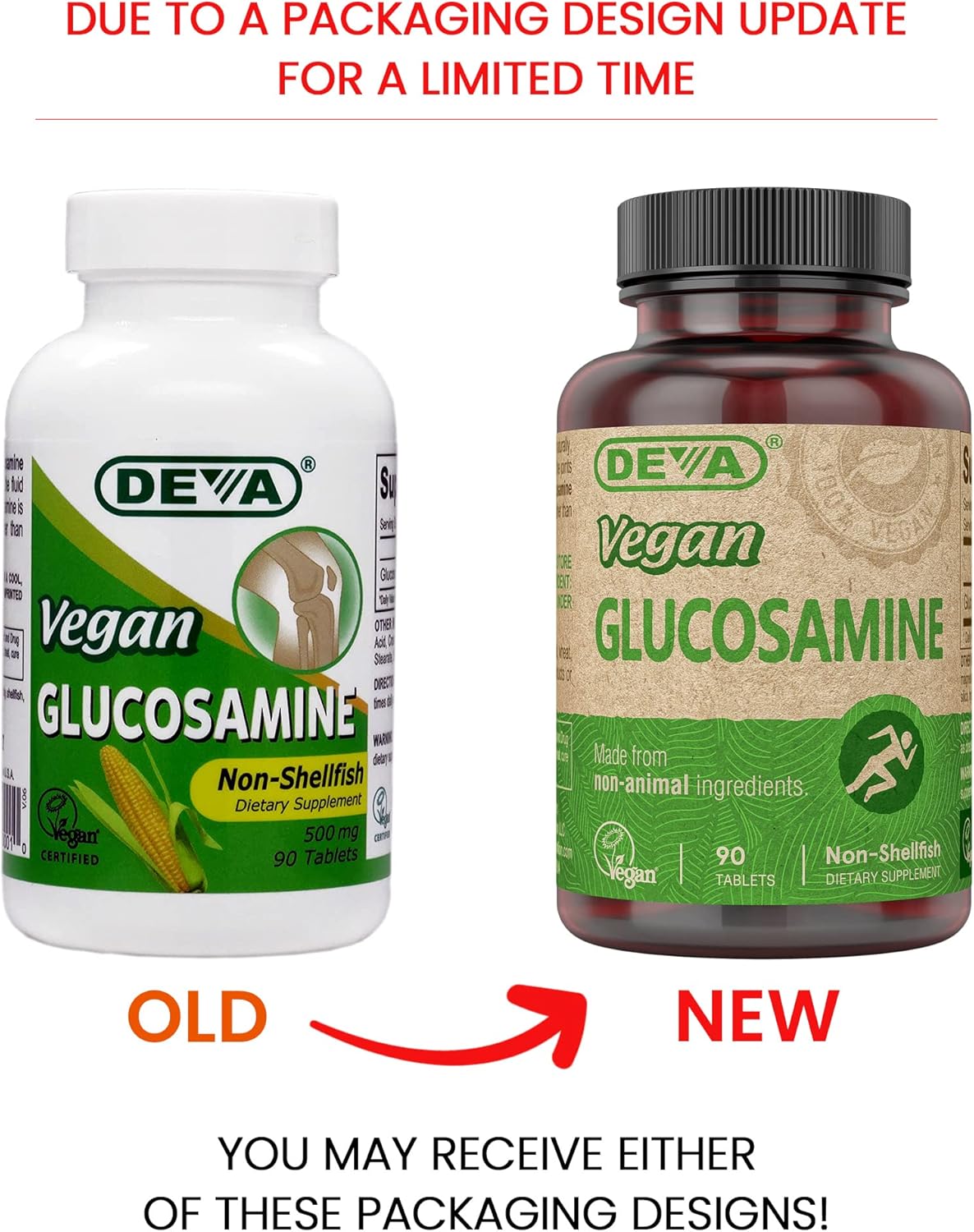 Deva Vegan Vitamins Glucosamine Tablets, 90-Count Bottle by Deva Vegan Vitamins