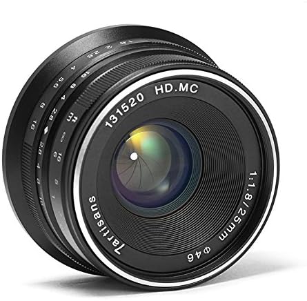 7artisans 25mm F1.8 Manual Focus Prime Fixed Lens for Canon Eos-M Mount M1 M2 M3 M5 M6 M10 (Black)