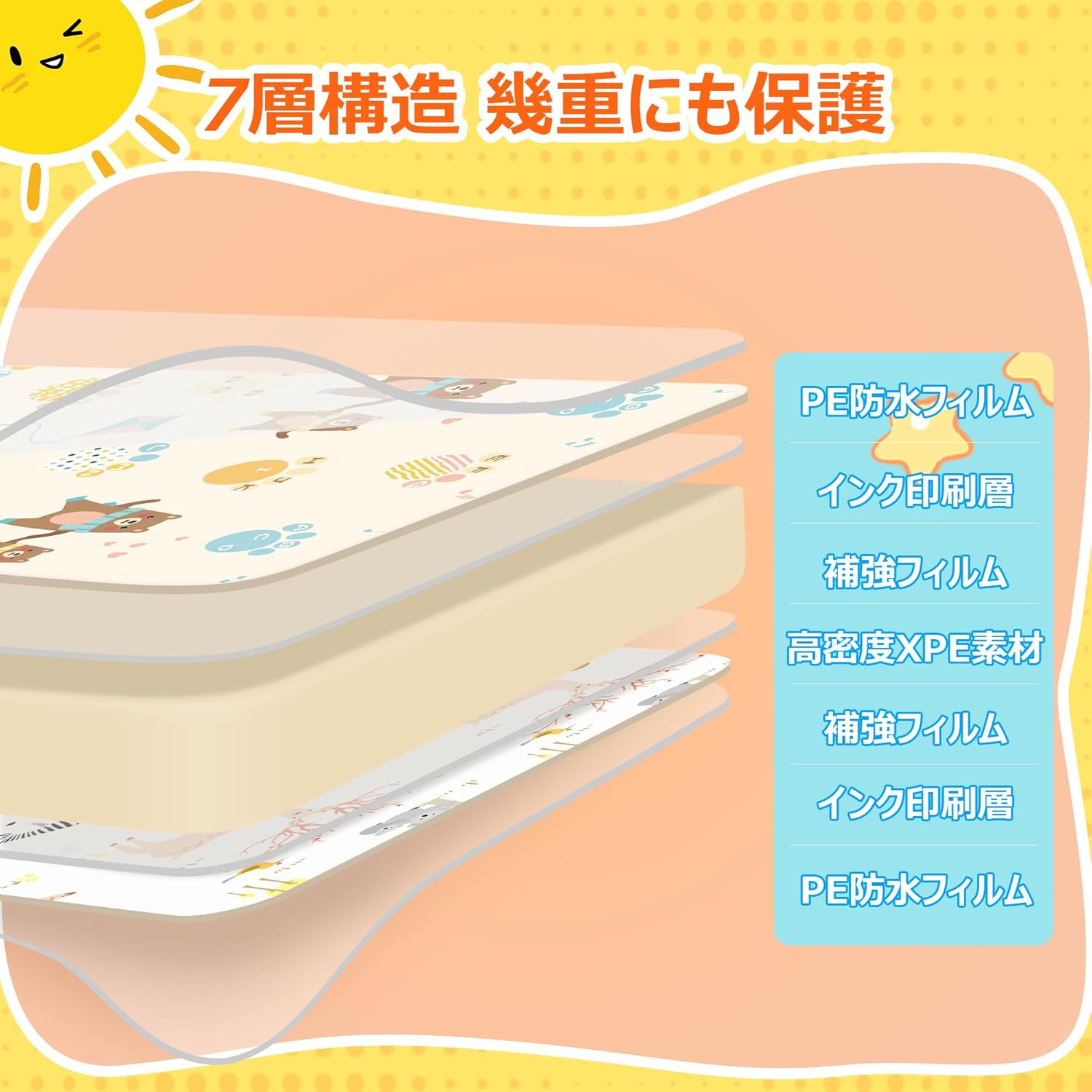 Baby Folding Play Mat, 78.7 x 70.9 x 0.8 inches (200 x 180 x 2 cm), Thick, Safety Checked, Baby Mat, Waterproof, Soundproofing, Anti-Slip, Stylish, Baby Shower, 1 Piece (78.7 x 70.9 x 0.8