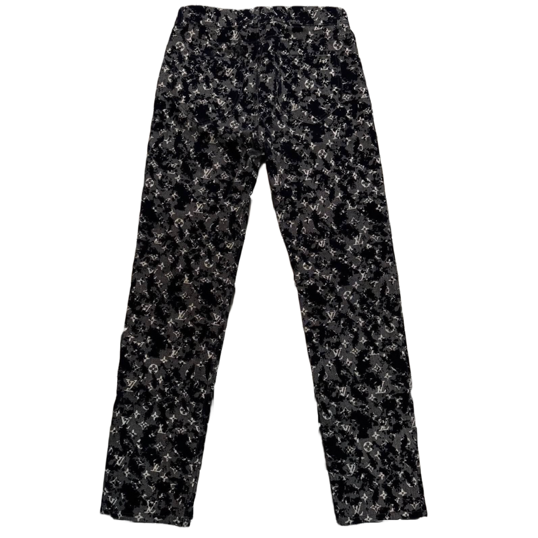 LOUIS VUITTON 'MONOGRAM FLOCK' SLIM JEANS