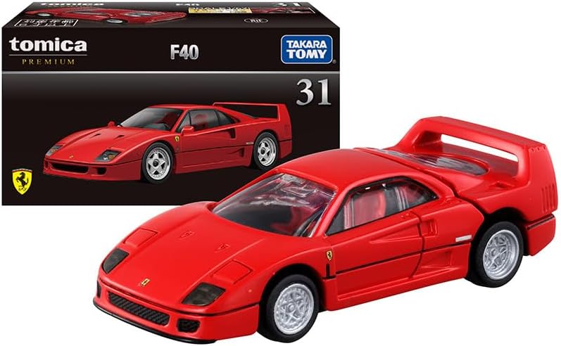 Tomica Premium 31 F40 Mini Car Toy, Unisex, Ages 6 and Up, Boxed, Toy Safety Standards Compliant, ST Mark Certified, Tomica Takara Tomy