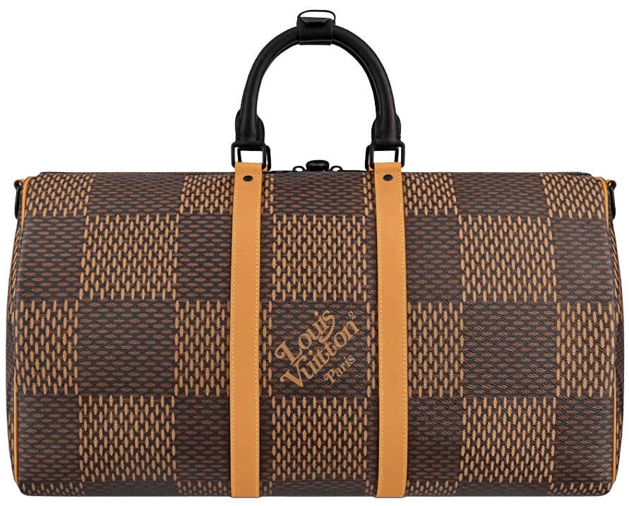 LOUIS VUITTON X NIGO KEEPALL BANDOULIERE DAMIER EBENE GIANT 50 BROWN